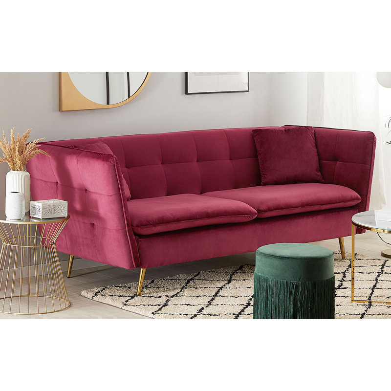 Baer Velvet Sofa, Red