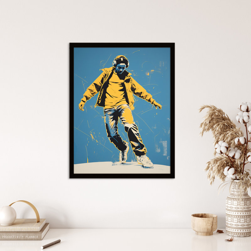 Dancing Through Life Yellow Blue Teen - Single Picture Frame Print