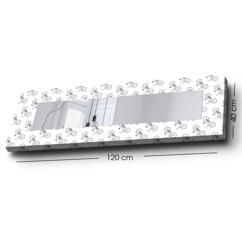 Élégant miroir décoratif avec cadre en bois, 15,7 x 47,2 pouces | 100% toile sur panneau de fibres à densité moyenne, épaisseur: 0,12 pouce | Taille réelle du miroir: 7,9 po x 39,4 po | Décoration murale élégante pour le salon, la chambre à coucher et le vestibule
