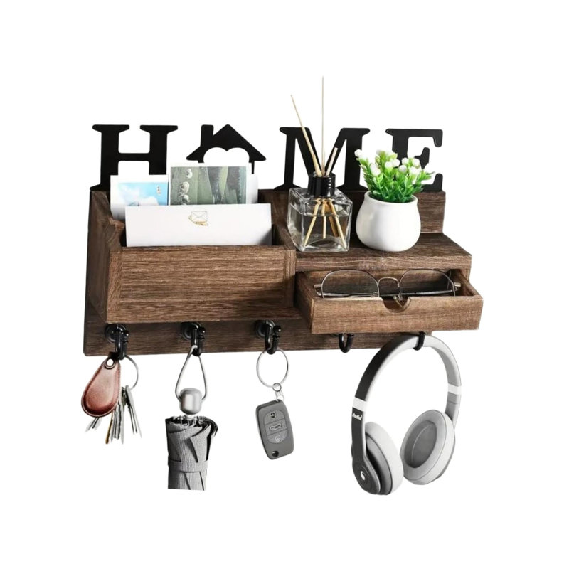 Metal Wall Organizer with Wall Baskets