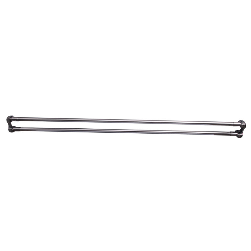 Double tringle à rideau de douche droite réglable double L 48 po, Blanc