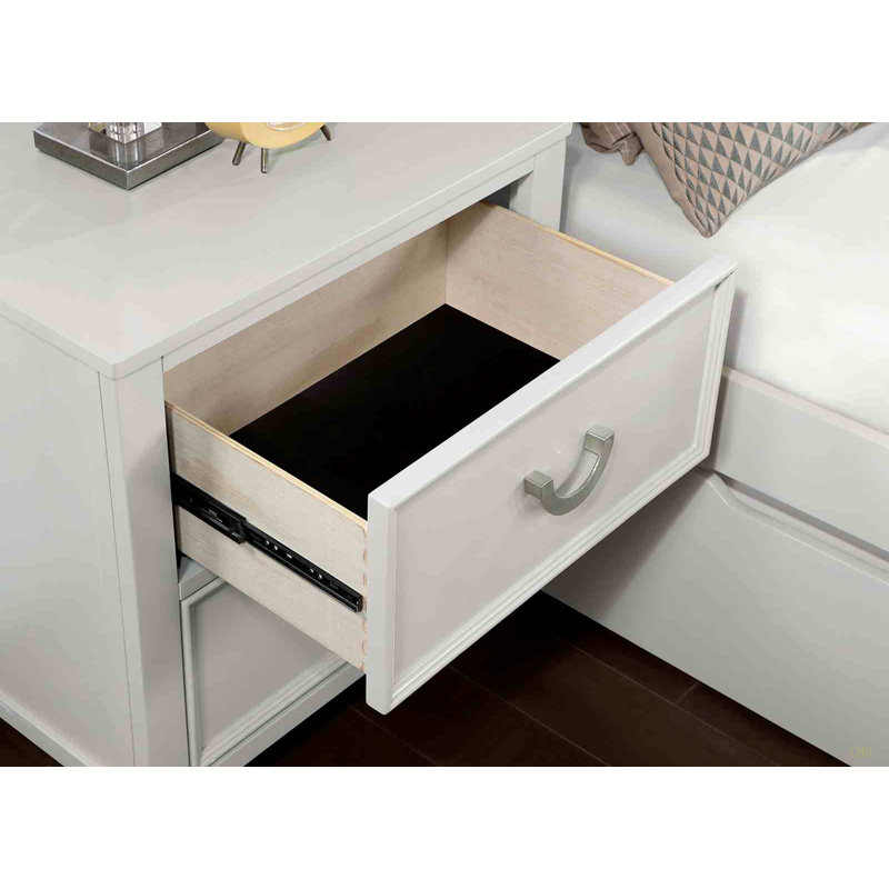 Table de chevet en bois massif Transition 1Pc, Blanc