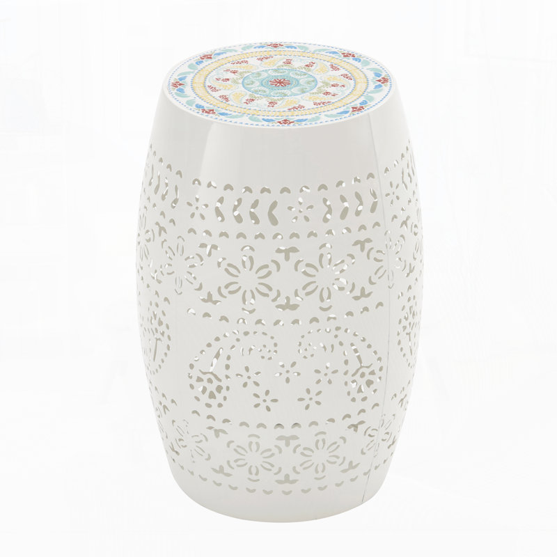 Outdoor Side Table, White
