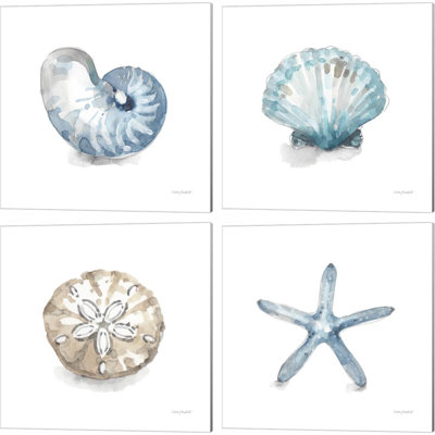«Blue Escape Coastal» par Lisa Audit, art sur toile (ensemble de 4)