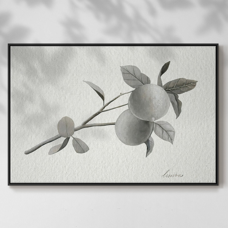 Limonero II, reproduction d'art sur toile, H 25 po x l 37 po x P 2 po, Cadre noir