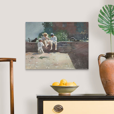 " Boys And Kitten, 1873 " Mixed Media Print
