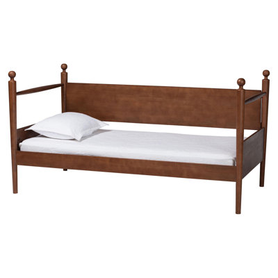 Baxton Studio Gianetta Wooden Daybed With Spindle Posts - Classic Cottage-Style Bed Frame With Guardrail Back, Solid Wood Day Bed For Guest Room Or Ki by August Grove