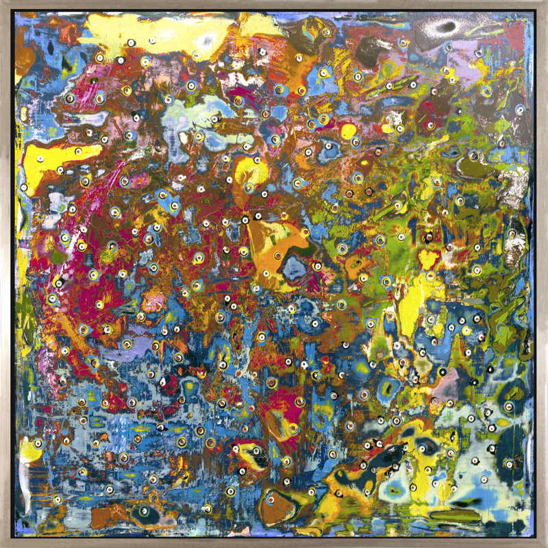 Syncope - Peinture sur toile avec cadre flottant, H 36 po x l 36 po