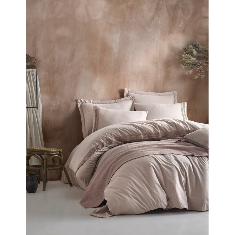 Ensemble de housse de couette 100% coton 4 pièces Monaca, Beige