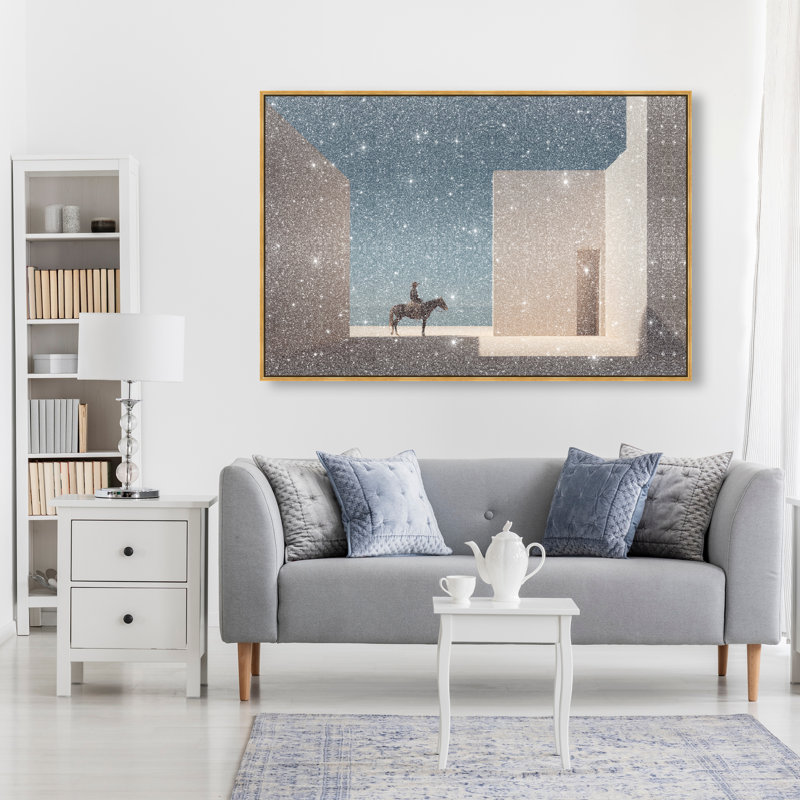 Lone Equestrian I Print by Oliver Gal, 11"H x 16"W, Gold Floater Frame