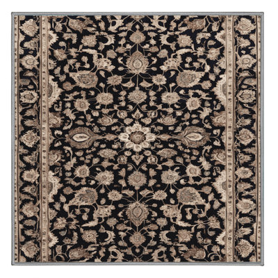 Machine Washable Persian Gray Area Rug