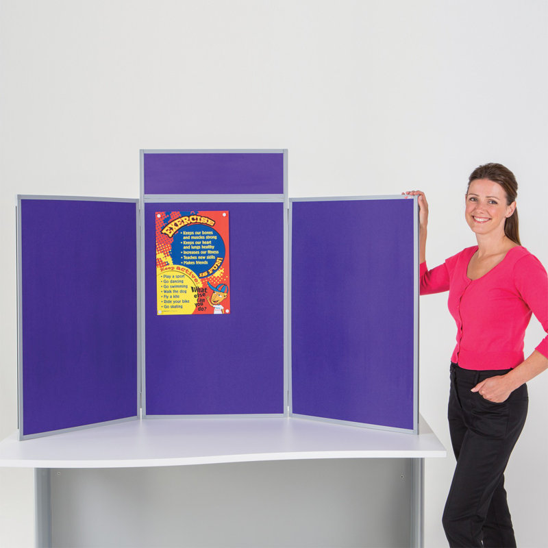 Free-Standing Reversible Bulletin Board 110cm H x 180cm W, Purple