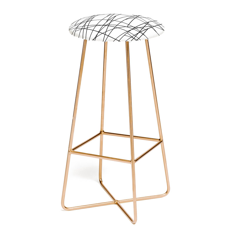 Upholstered Faux Leather Counter Stool