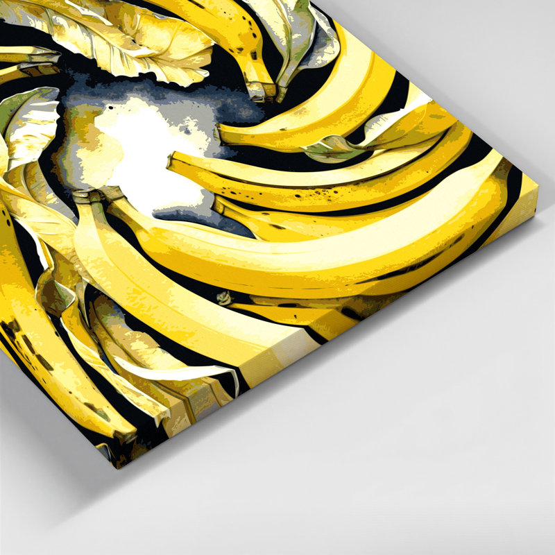 Fruit Banana Brown Canvas Wall Art, 12" H x 12" W