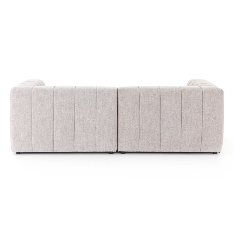 Grayson 88" Left Hand Facing Modular Sectional, Right Hand Facing, Gray Polyester