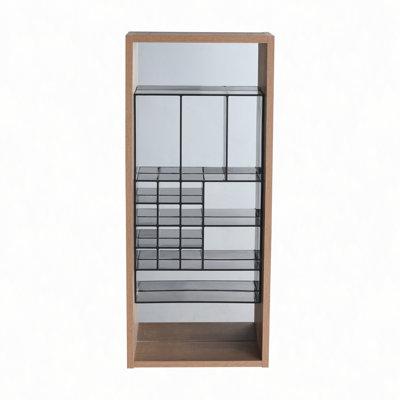 12" Wall Mounted Storage Cabinet,Bathroom Mirror Cabinet with Storage,Plywood