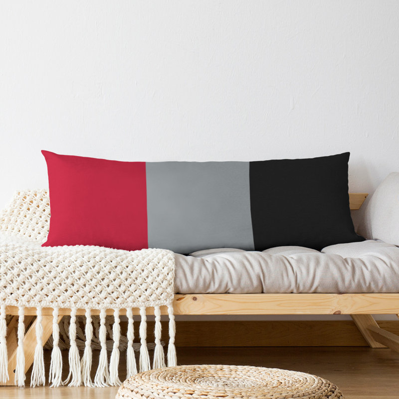 Stripes Medium Polyester/Polyfill Body Pillow, Silver Accent, Atlanta Throwback Football