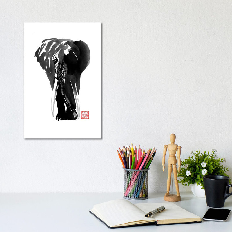 Elephant by Péchane - Print on Canvas, 20.32 cm H x 30.48 cm W, Wrapped Canvas
