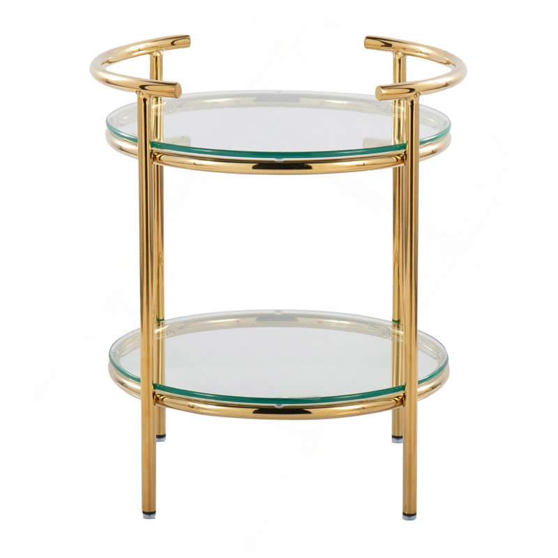 Table d'appoint Rhonda Contemporary / Glam en métal doré et verre transparent par Lumisource