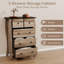 Organisateur de rangement pour garde-robe avec 5 tiroirs en tissu pliants et trousse anti-basculement-1472670274