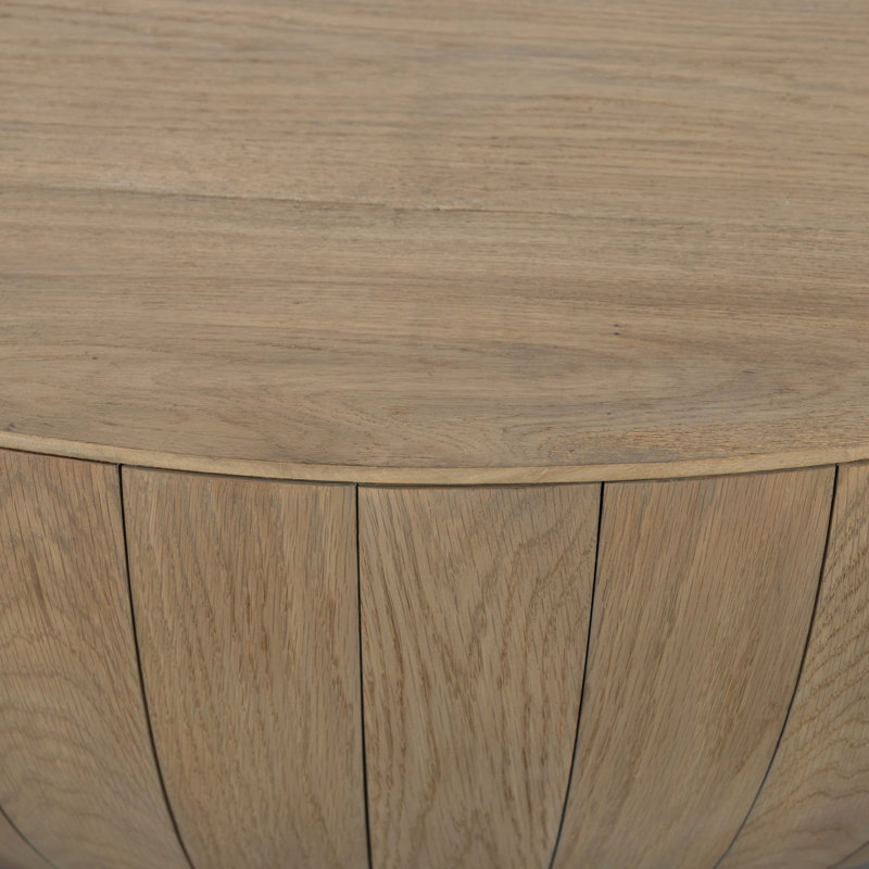 Ryan Solid Wood Coffee Table, Natural Oak
