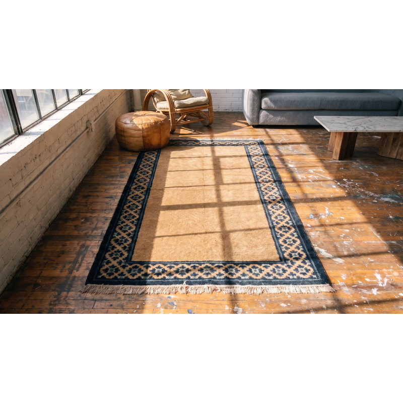 Tapis brun antique en laine antique chinois