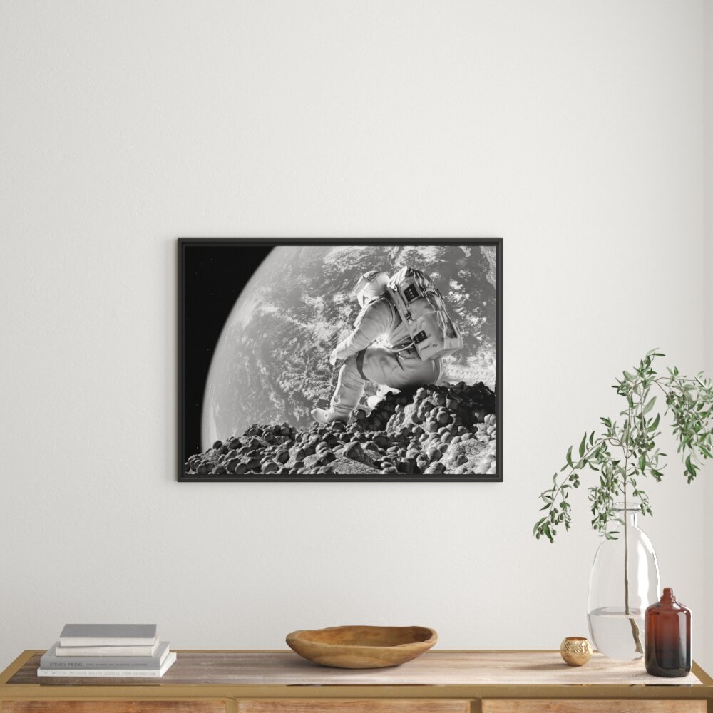 Gerahmtes Wandbild Der Astronaut Kunst B&W