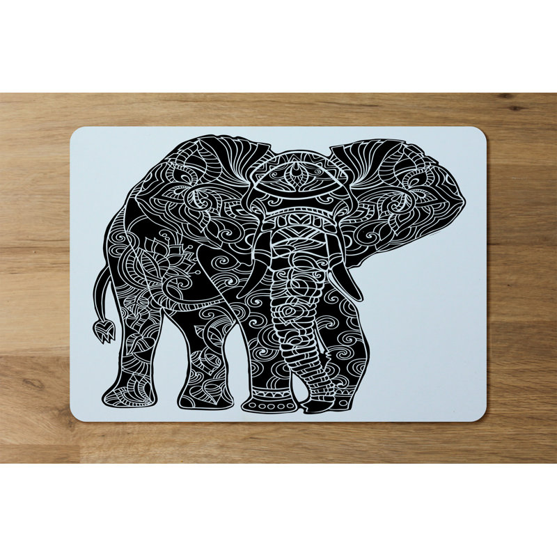 Ghugas Polyester, Wood Floral Rectangle Placemat