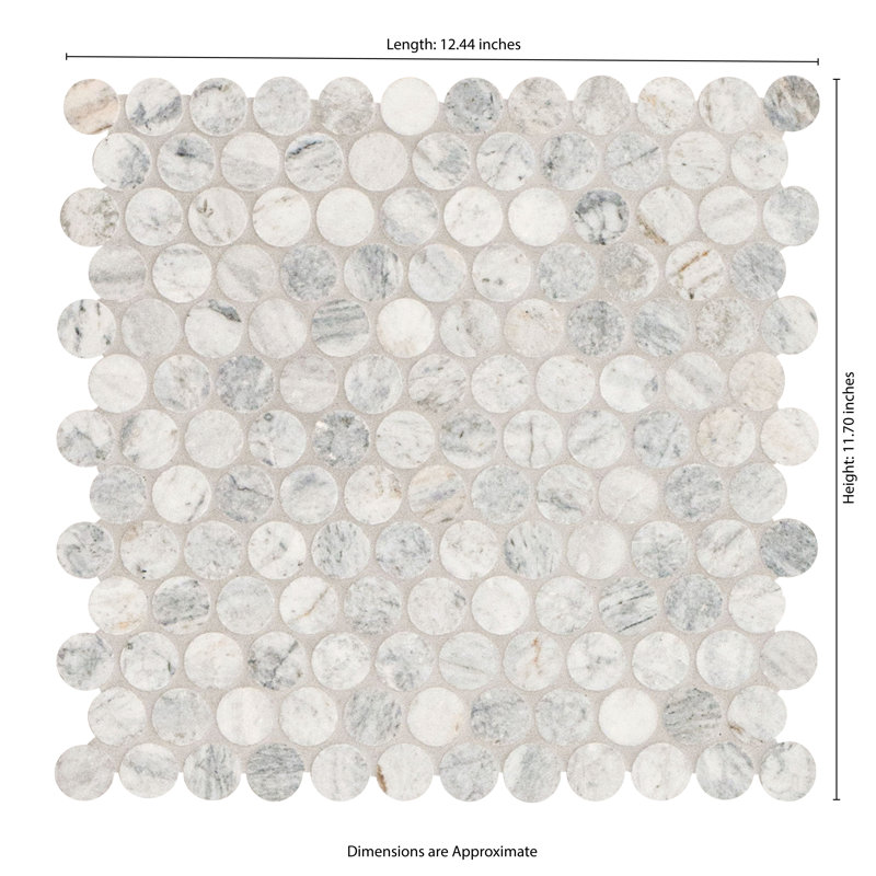 Terra Bella Round 12 in. x 12 in. Honed Marble Mosaic Floor and Wall Tile
