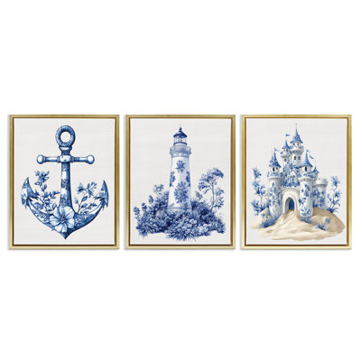 Ensemble de cadres flottants 3 pièces Ornate Nautical