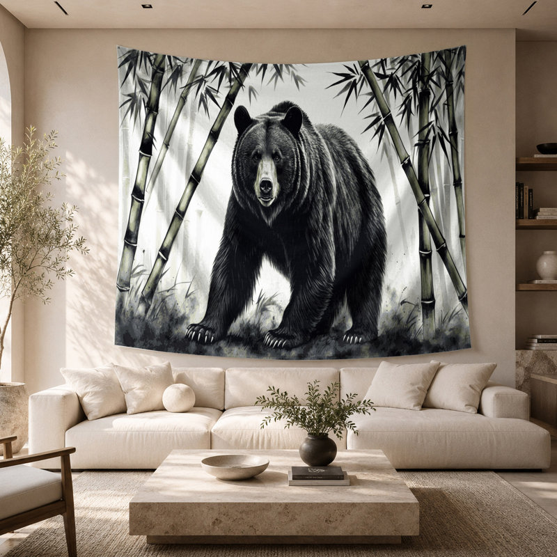 Tapisserie murale «Wildlife Black Bear», 68 po x 80 po
