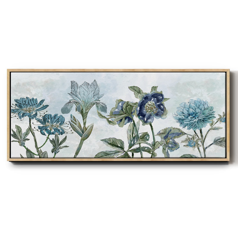Toiles encadrées rétro bleues, H 20 po x l 50 po