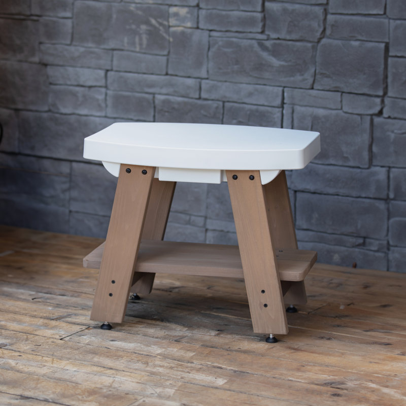 Mesa Rectangular Outdoor Side Table , 22 " W 17 " D, White