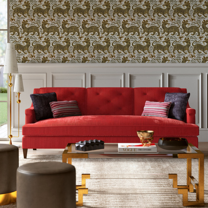 Kennebunkport Sofa, Maya Cyan, Bisque, Structure Royal Blue