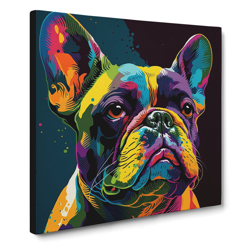 French Bulldog Fauvism No.1 - Wrapped Canvas, 35cm H x 35cm W x 3cm D