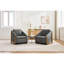 Chaise d'appoint moderne avec rembourrage en mousse et revêtement en chenille - Fauteuil rembourré gris avec cadre en bois pour les espaces intérieurs-791088643