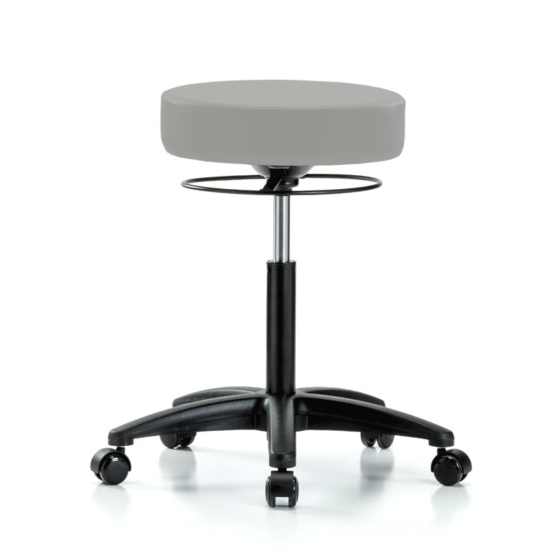 Tabouret réglable en hauteur PERCH Stella | Hauteur du banc moyen: 21 à 28,5 po, Vinyl gris, Noir