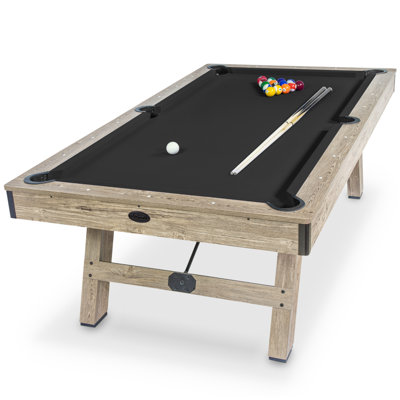 GoSports 8 ft Pool Table with Rustic Wood Finish - Billiard Table with Accessories