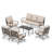 Asfand 7-Person Metal Outdoor Patio Conversation Set with Rocking Lounge Chairs