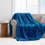 Reversible Faux Fur Mink Fleece Blanket Throw - Ultra Soft Plush Luxury Sofa & Bed Throw, Warm Light-1021256506-1021256508
