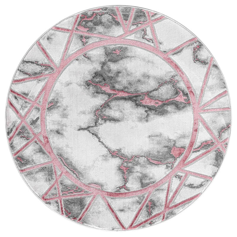 Geometric Area Rug, Round 120 cm