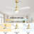 48 Inch Modern Ceiling Fan With Lights 3 Wood Fan Blade Noiseless Reversible Motor Remote Control