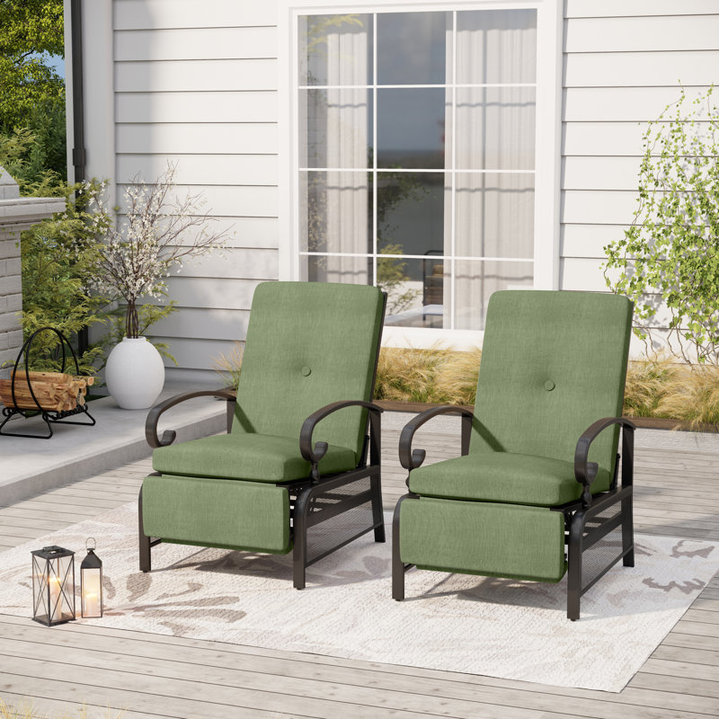 Steel Outdoor Lounge Chair, Green