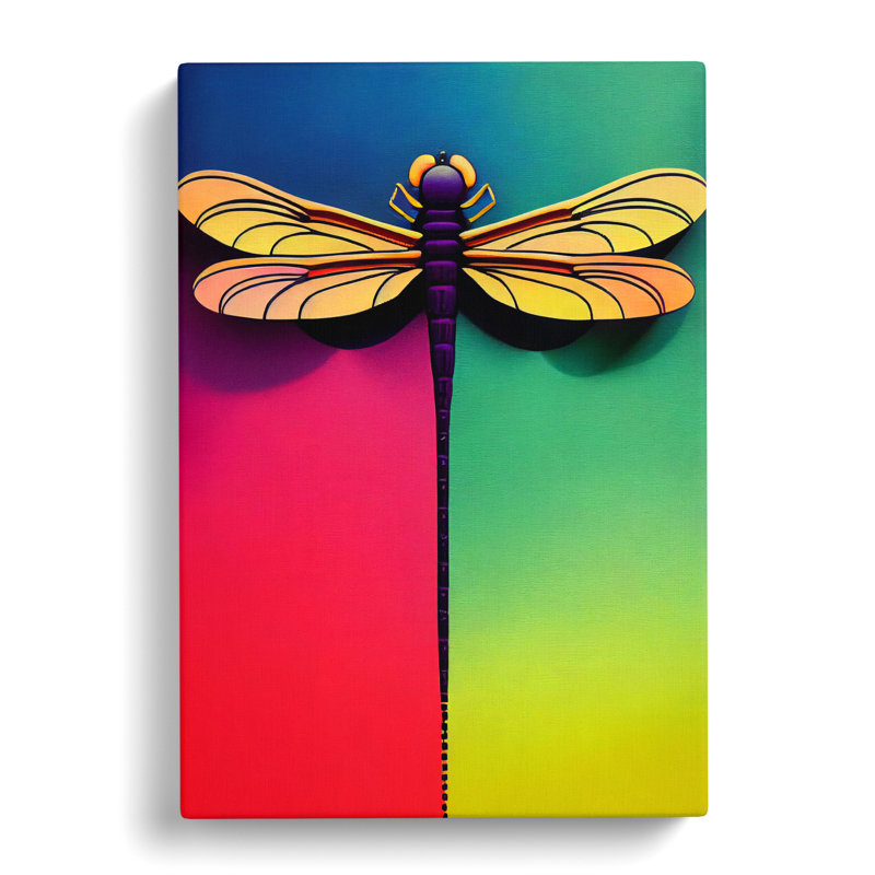Cochecton Dragonfly Block Colour - Wrapped Canvas, 50cm H x 35cm W x 3cm D
