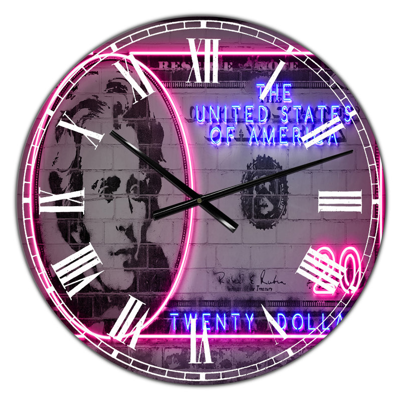 20 dollars - Horloge murale moderne surdimensionnée, Grand
