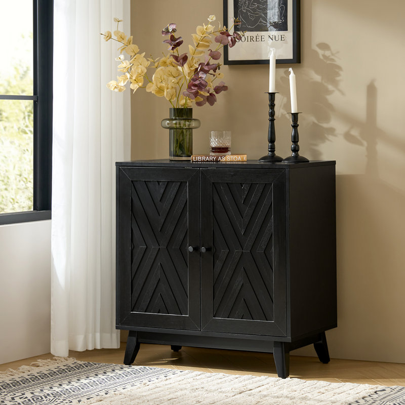 Armoire d'appoint 2 portes Lekiesha, Noir