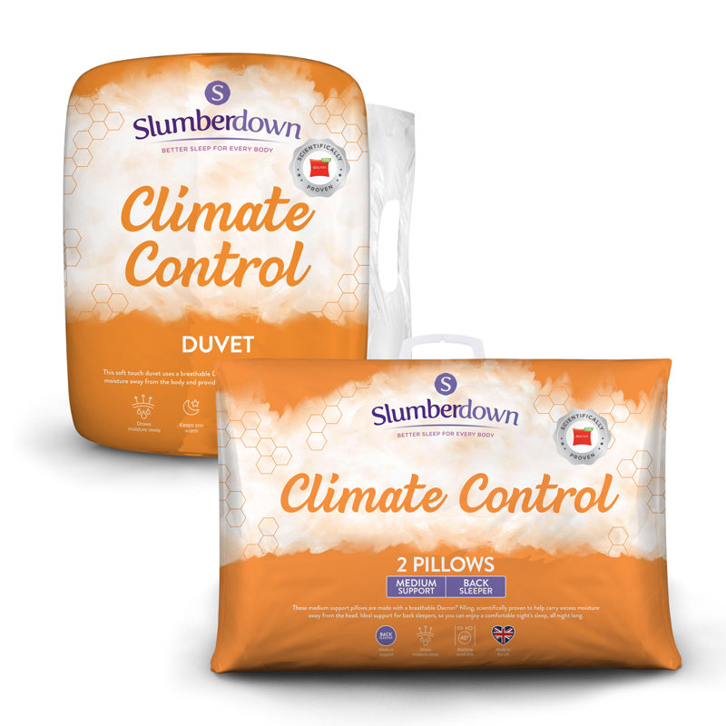 Slumberdown Control 4.5 Tog Summer Duvet with 2 Pillows, Single