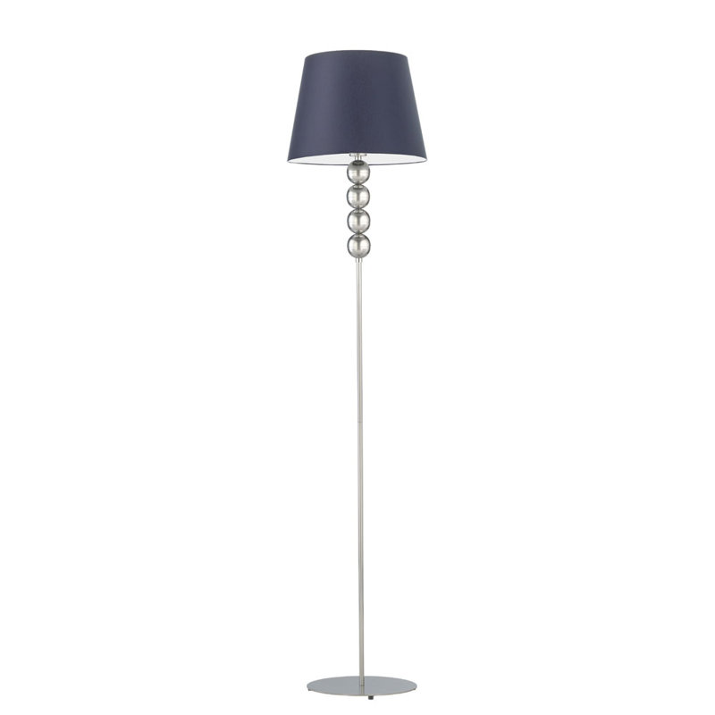 Sachso 174cm Traditional Floor Lamp, Navy, Silver