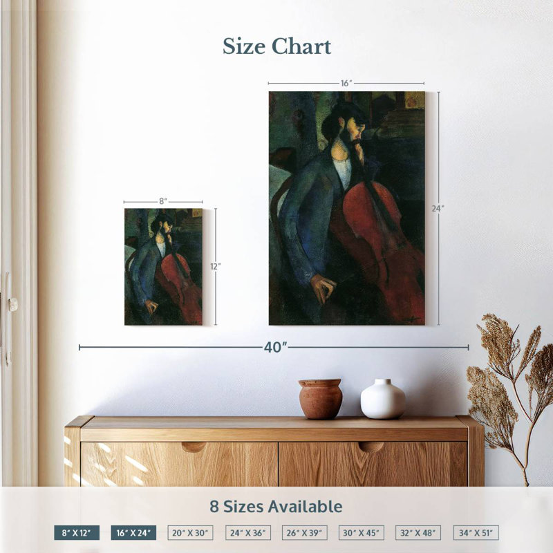 Abarca The Cellist 1909, 12" H x 8" W