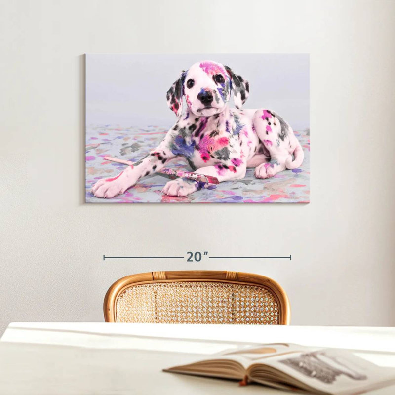 Impression sur toile Naughty Dalmatian, H 16 po x l 24 po x P 1,25 po